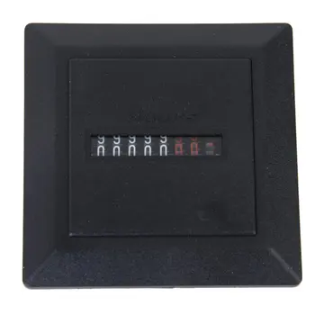 

New AC 220-240V Square Non-Resettable Quartz Sealed Hour Meter Gauge Black