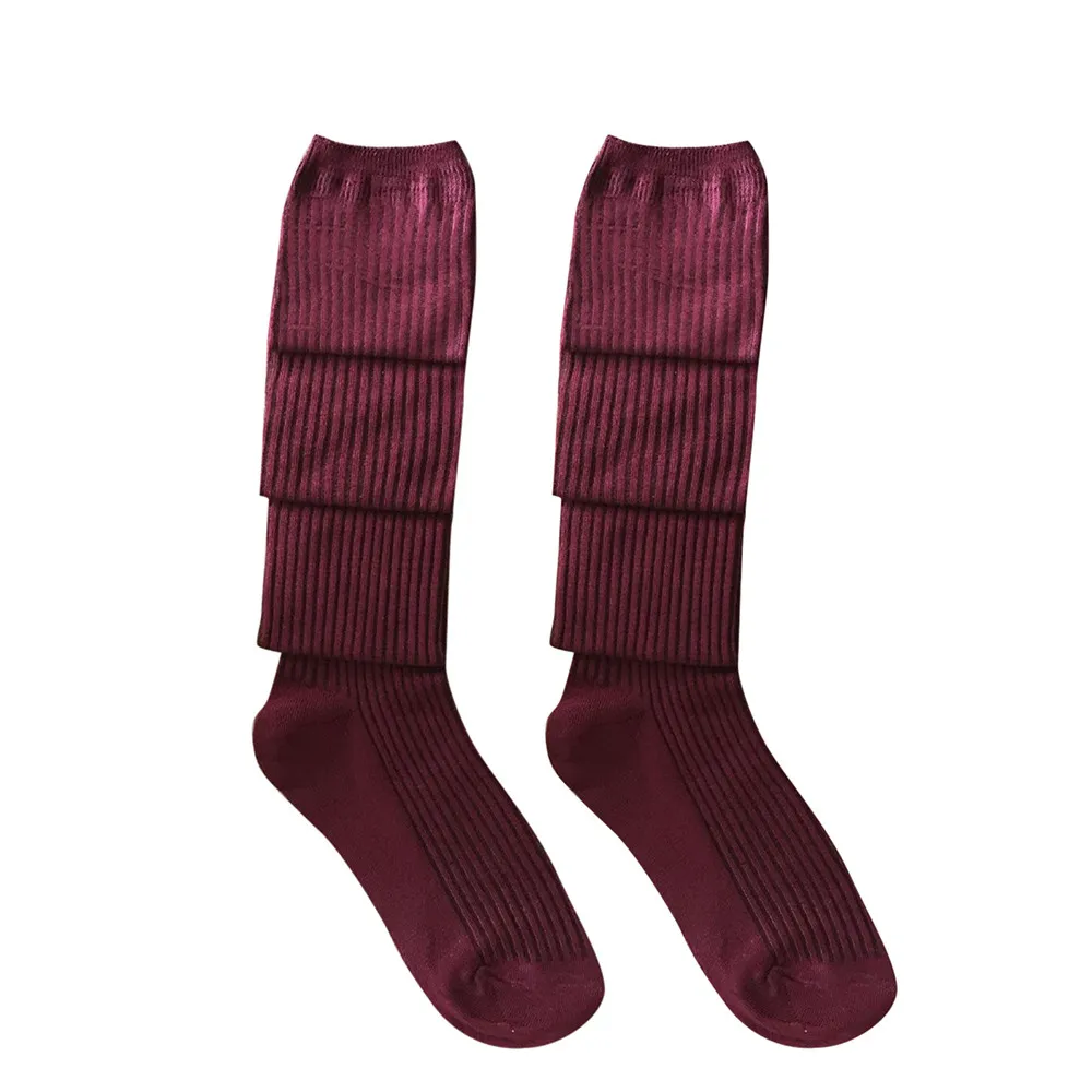 2018 новые женские носки для девочек, теплые Гольфы выше колена, длинные Хлопковые гольфы, сексуальные носки