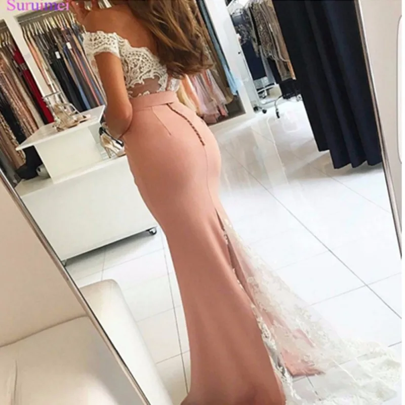 Румяно-розовые платья для подружек невесты с аппликацией прозрачные vestido de festa сексуальные свадебные вечерние платья русалки