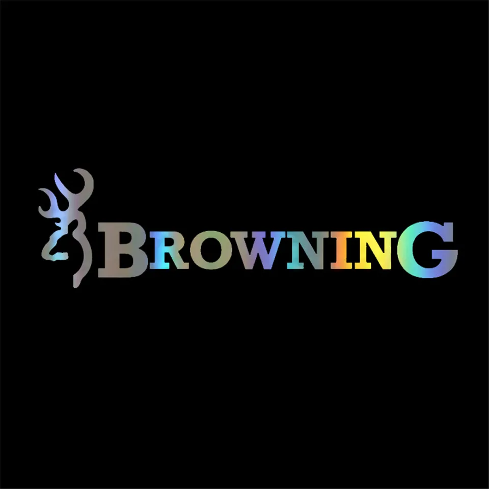 22.86.3cm 2x Browning Hunt Deer Buck Chasse Car Sticker Vinyl Car Decal BlackSilverLaser (4)