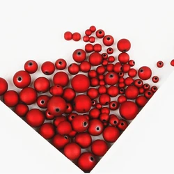 Red Matte Acrylic Beads - 10mm - 30pcs