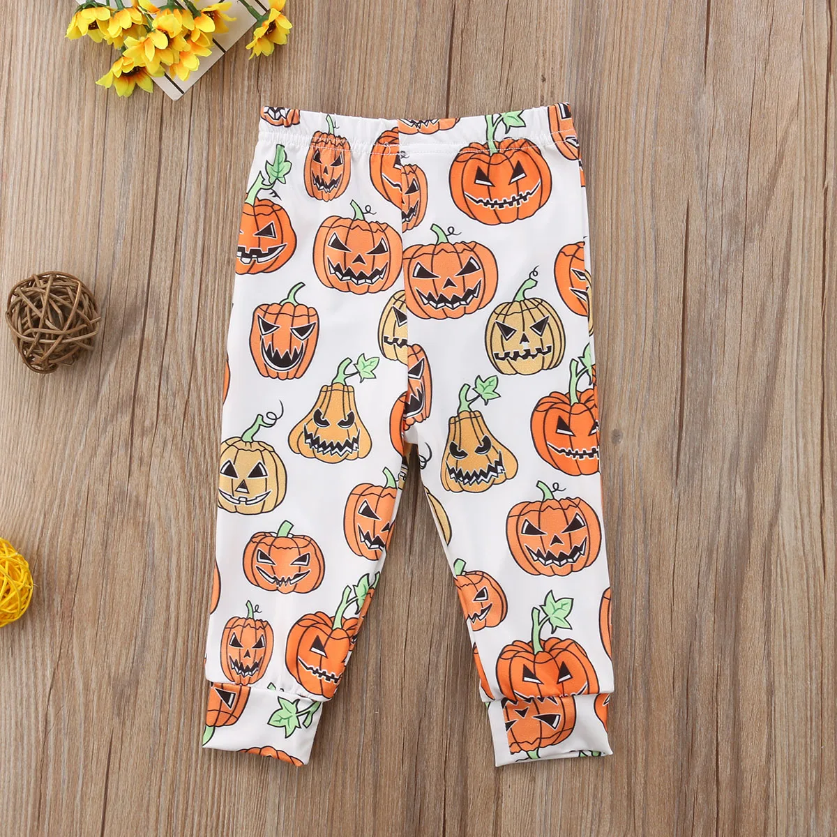 

Cute Newborn Toddler Baby Girls Boys Halloween Print Pumpkin Ghost Elastic Waist Pants Leggings Cartoon Bottoms