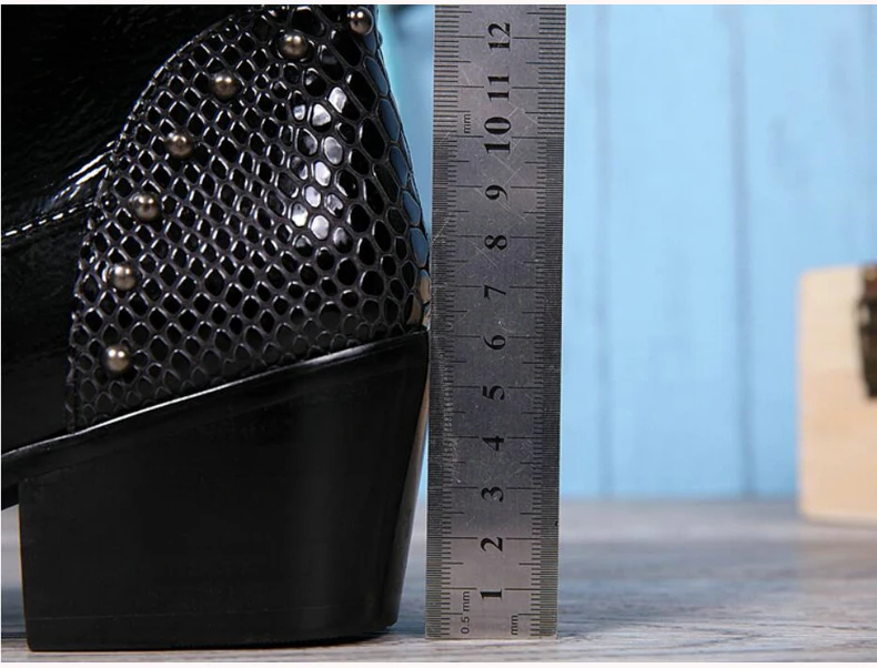 Men's Rivet Motorcycle Boot Metal Toe Fashion Mens Boots Zipper Ankle Boots Men Genuine Leather High Quality Winter Boots' Men   (10)
