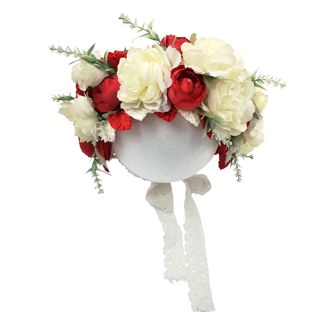 

Handmade Floral Baby Sitter Bonnet Newborn Floral Hat Baby Photo Prop
