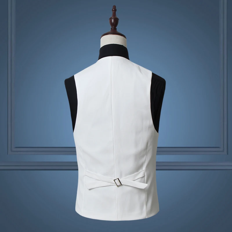 Мужской костюм жилет Красное Белое платье Slim Fit Мужская Свадебная одежда формальный жилет для делового костюма Повседневная Танцевальная вечеринка жилеты для мужчин
