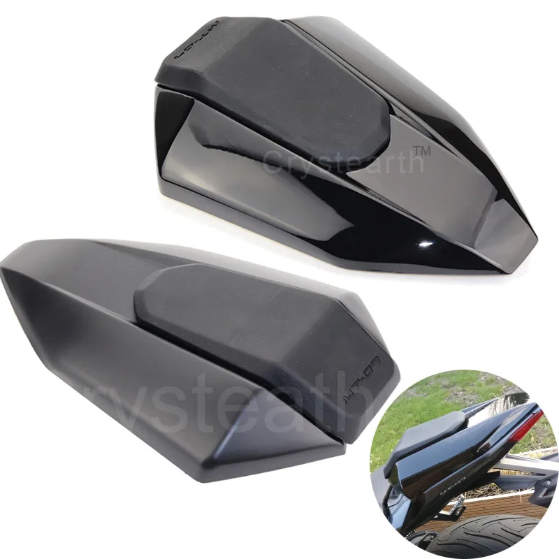 Gloss Black / Matte Black Motorcycle Rear Passenger Pillion Seat Cover