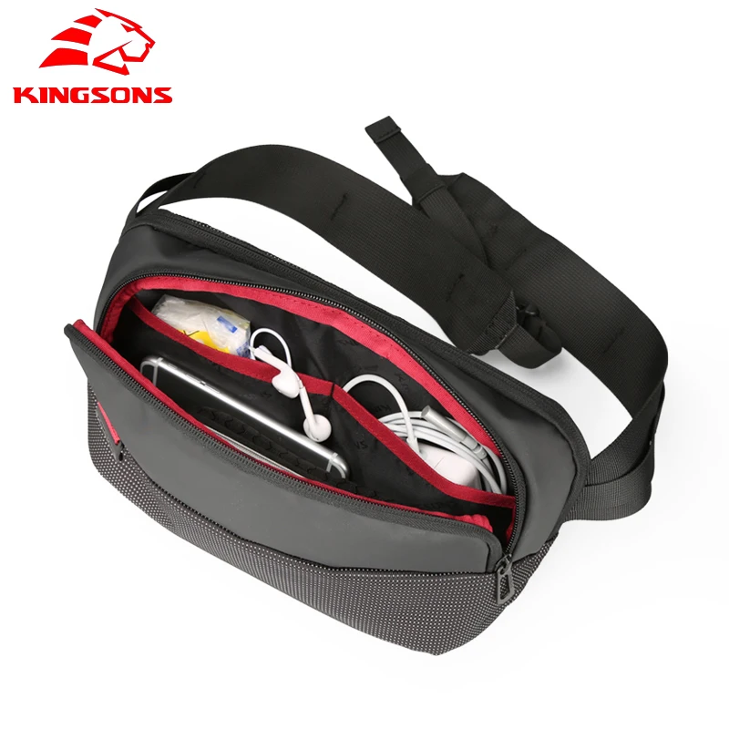 Kingsons bumbag груди мешок anti theft поясная сумка для мужчин небольшой одного плеча