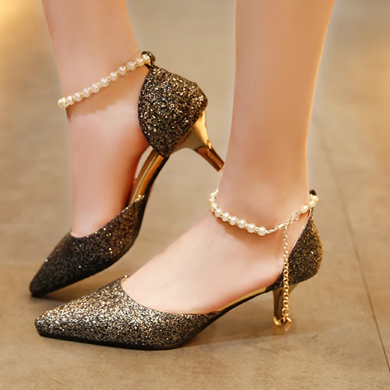 black heels with string