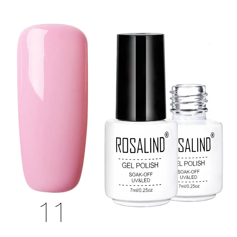 

ROSALIND 7ML White Bottle Solid Color Series Gel Nail Polish Nail Art Decoration Primer Soak Off Non-toxic Safe Nail Gel TSLM1