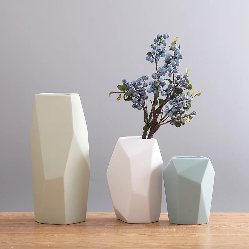 

Simple Ceramic vase geometric Decoration living room Flower arrangement decoration bouquet Living room furnishings