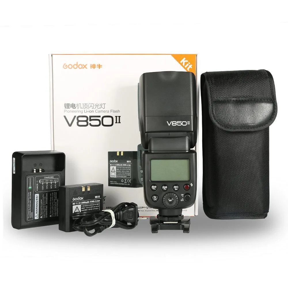 Вспышка для камеры Godox Ving V850II GN60 2,4G 1/8000s HSS Speedlight с литий-ионным аккумулятором емкостью 2000 мАч, время повторного использования-1,5 с