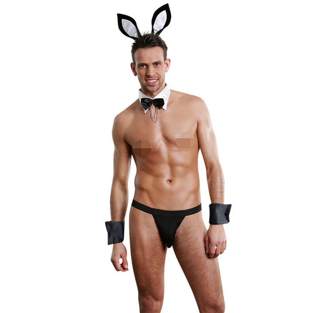 Мужские сексуальные костюмы кролика для косплея, униформа кролика, искушение, ночной клуб, ролевые игры, мужские сексуальные костюмы кролика, костюм озорного кролика