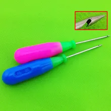 2 pçs gancho em linha reta plástico lidar com furador furador furador de couro sapatos artesanais ferramentas de costura ferramentas de broca costura agulha acessórios