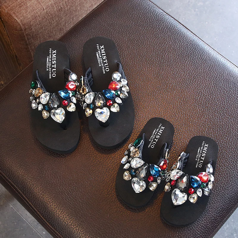 Linhuizhen Colorful Footprint Flip Flops Fashion Beach Sandals Slippers for Girls and Boys