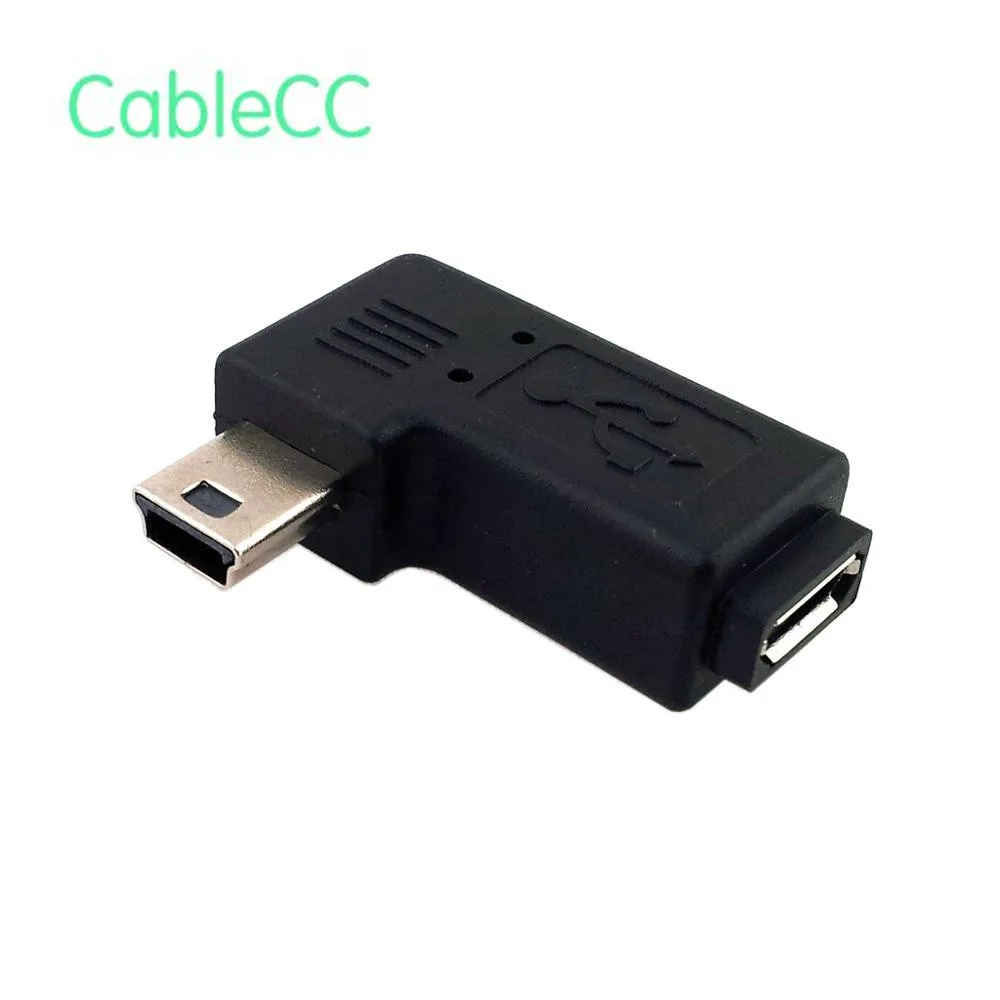 

90 degree left angled MINI USB male to MICRO USB female Data sync power ADAPTER