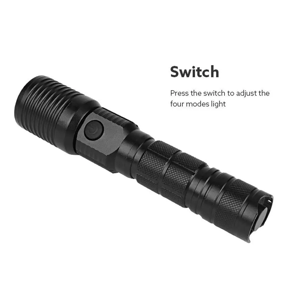 Clearance 1x Zoomable T6 LED Flashlight Rechargeable Torch Super Bright Light Lamp+Battery Charger+Bicycle Clip 4