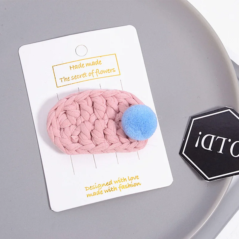 Новые Девушки Шерсть Тканые шпилька BB клип hairball банты на голову модные корейские