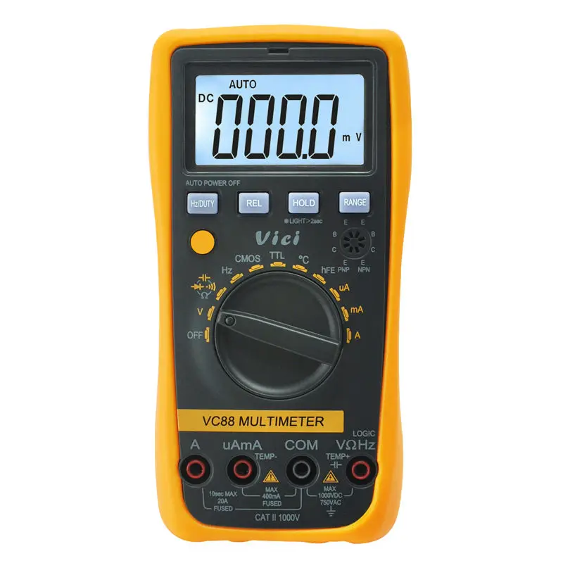 

VICI VC88 3 3/4 Digital Multimeter Auto Range DMM w/Temperature Capacitance Frequency hFE & CMOS & TTL Logic Test