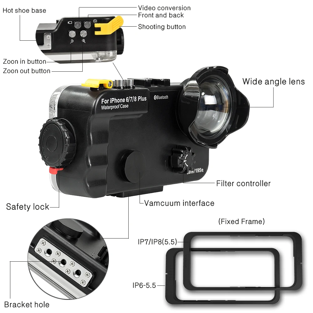 Bluetooth Control Waterproof case For iPhone X XS