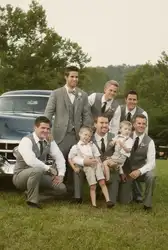 2018 На Заказ Две Кнопки Жених Смокинги Нотч Groomsmen Мужчин Свадьба Смокинги Ужин Пром Костюмы (Куртка + Брюки + жилет + Галстук)