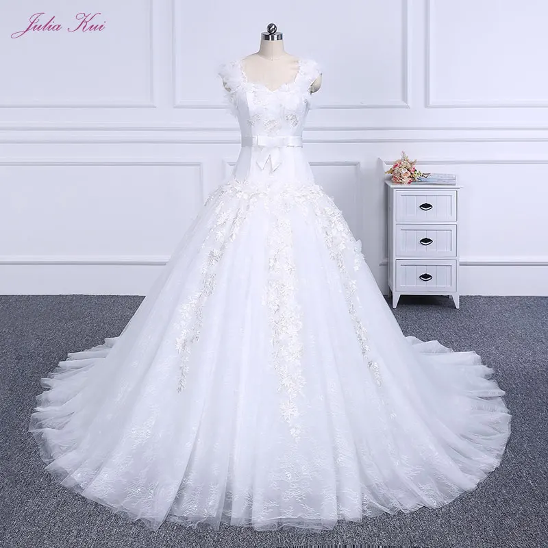 2019 Ruffled Silky Satin Bride Elegant Ball Gown Wedding Dress With Bow Sashes Vestido De Noiva | Свадьбы и торжества