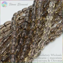 Класс качество натуральный дымчатый кварц рисовые бусины/оливки бусины 8x12/8x14/12x16/13X19 мм