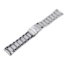 En acier inoxydable bande pendant des heures montres unisexe montre Top qualité Band Double Lock Flip bouton 20 MM 22 MM 24 MM bracelet