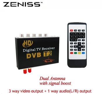 

ZENISS Car DVB-T2 tv receiver dual tuner for car dvd high speed mpeg4 Car digital DVBT2 Tuner Auto Mobile DVB-T Receiver