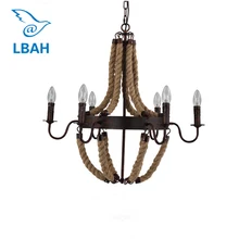 LEDream hot Лофт в скандинавском стиле ретро креативный пасторальный магазин одежды, кафе кофе люстра из пенькового каната Американский Сельский подвесной светильник