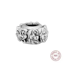 Семь гномов, все вокруг, бусины-разделители, 925 пробы, серебряные, Женские Подвески для изготовления ювелирных изделий, подходят для европейских оригинальных браслетов