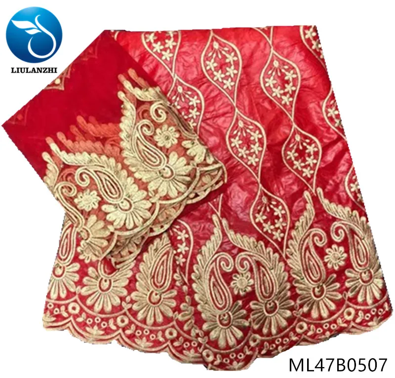 LIULANZHI красный Базен ткань riche getzner хлопчатобумажная ткань с 2 ярдов мягкая кружевная ткань для свадебного платья последние продукты ML47B05