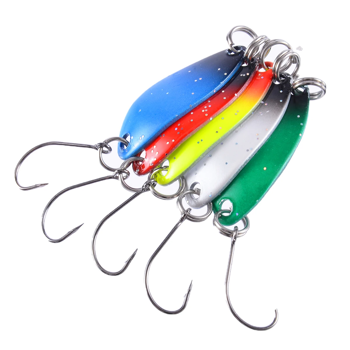 5Pcs Sequin Spoon Fishing Lures 3.3cm/3g Wobbler Baits  Mini Trout Blinker Hard Baits Crankbait Artificial Baits Fishing Tackle