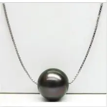 Горячая 10-11 мм Натуральная Южно-Морская подвеска в виде Черной жемчужины ожерелье