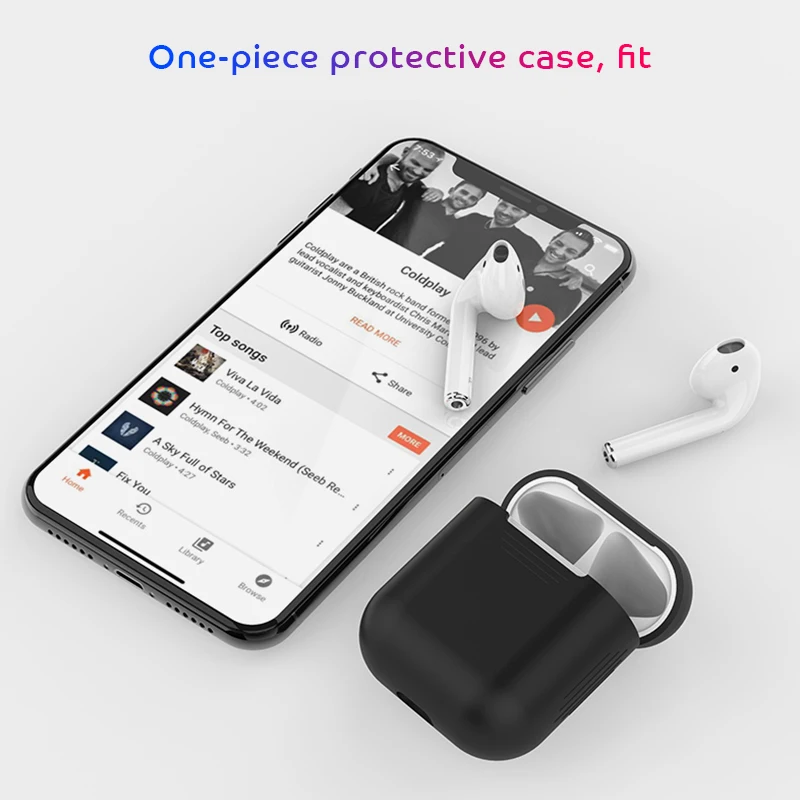 IQD для AirPods чехол Защитный силиконовый брелок противоударный Для Apple AirPod 2& 1 чехол для зарядки аксессуары премиум-набор кожи