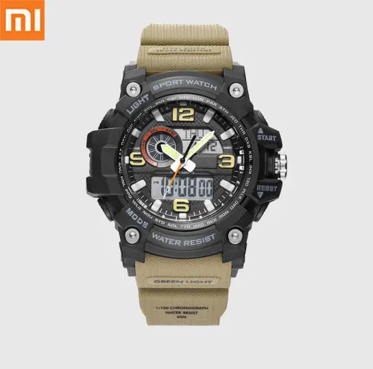 

Xiaomi Mija Outdoor Double display digital watch men imported movement Multi-function dial Dual time display Waterproof reloj