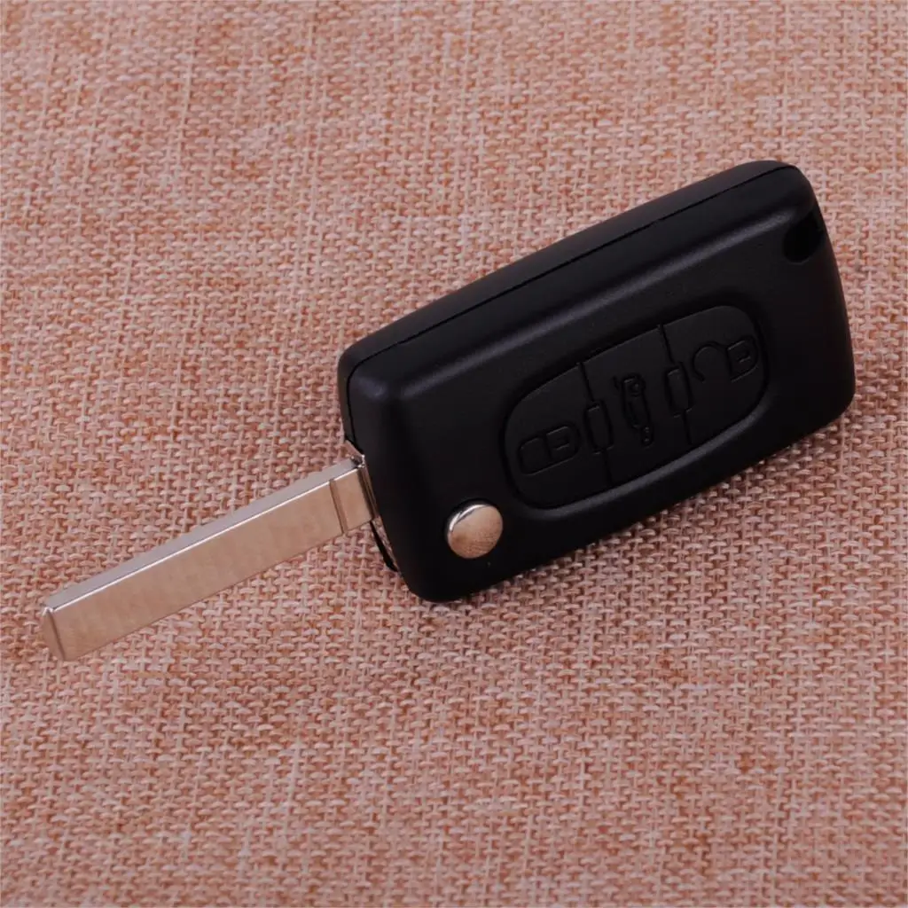 

CITALL 3 Buttons Car Remote Flip Key Case Shell Fob Replacement Fit for Peugeot 107 207 307 308 406 407 408