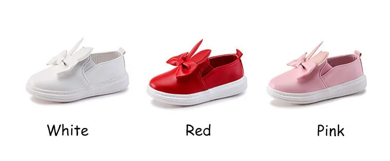New Casual Children's Shoes Cute Rabbit Breathable Wear-resistant Kids Shoes For Girls White Red Pink Girls Flat Shoes XSKD11 (1)