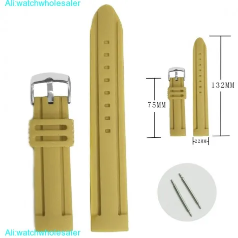 22mm Camel Brown Silicone Jelly Rubber Ladies Men Watch Band Straps WB1072K22JB