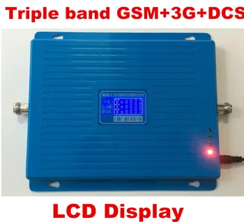 

LCD Display Tri-Band Booster GSM 900 DCS 1800MHZ 3G 2100MHZ Cellphone Mobile Phone Signal Amplifier Cell Phone Repeater