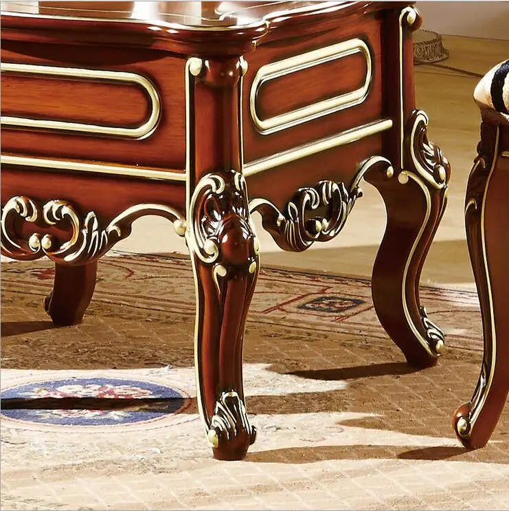 Antique Style Italian small table, 100% Solid Wood Italy Style Luxury Table Set pfy701