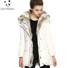 Модные Белые зимние куртки на утином пуху, женское плотное теплое зимнее пальто с воротником из натурального кроличьего меха, Женский и женский пуховик LXT344
