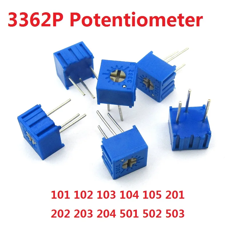 

20PCS 3362P-101 102 103 104 105 201 202 203 204 501 502 503 Potentiometer 100R/1K/10K/100K/1M/200R/2K/20K/200K/500R/5K/50K