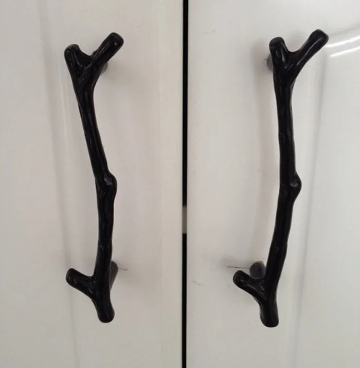 2pcs 96mm Retro Black Twig Cupboard Door Handle Kitchen Cabinets 2 Unids 96mm Retro Ramita Puerta Del Armario Manija Gabinetes De Cocina Tirones