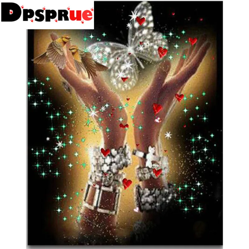 Dpsprue Full Square/Round 5D Diy Diamond Painting Cross Stitch &quotButterfly &quot 3D Embroidery Mosaic Home Decor Gift D090 | Дом и сад