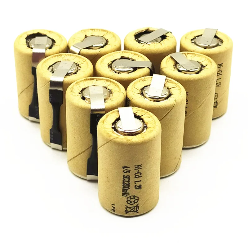 8/10/12/15 шт 4/5SC 1,2 В перезаряжаемая батарея 1200mAh 4/5 SC Sub C Ni CD ячейка с заварочными вкладками для электрической дрели отвертка|Перезаряжаемые батареи| | АлиЭкспресс