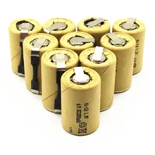 Bateria recarregável de 4/5sc 1.2v, 8/10/12/15 peças, 1200mah 4/5 sc sub c ni-cd célula com abas de soldagem para chave de fenda elétrica