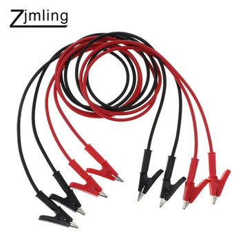 

4pcs/lot 15A / 18AWG 1m Insulated Double End Alligator Clip Electrical Clamp Insulated Test Lead Cable Wire