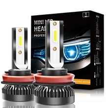 Комплект из 2 предметов Автомобильные фары мини-лампа H7 светодиодный лампы H1 светодиодный H4 H8 H9 H11 Противотуманные фары комплект фар 9005 9006 для авто светодиодный 32 V 55 W 13000LM