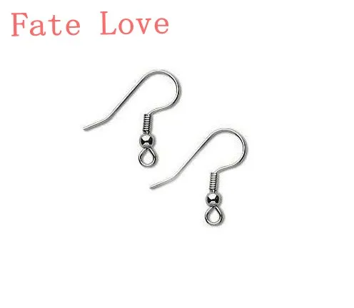 

Fate Love 400pcs Surgical Stainless Steel Ear Wires Hooks ~with Bead + Coil ~ Earring Findings 21mm tall 3mm beads