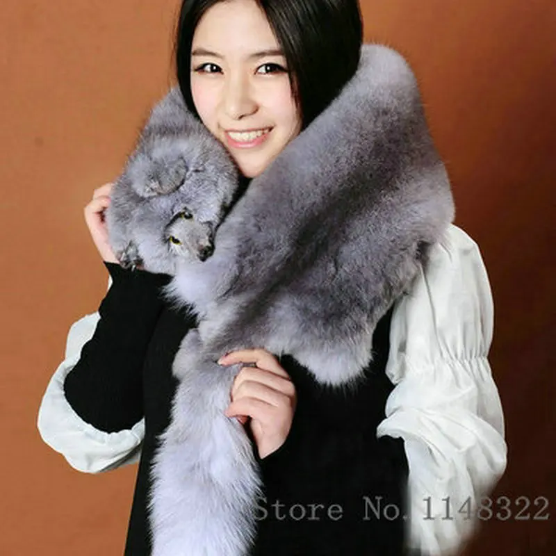 

Free shipping Entire fox collar scarf Really the fox fur female The whole piece of fur fox fur scarf shawl